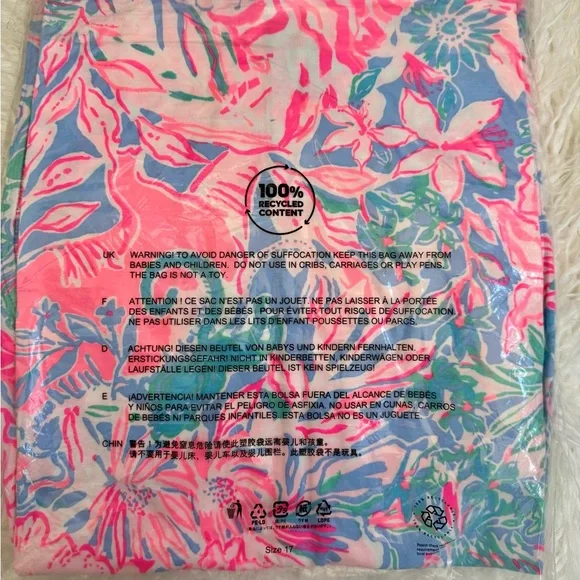 🆕 Lilly Pulitzer LAINA T-SHIRT DRESS 👗 “Blue Peri Viva La Lilly” NWT sz LG - Picture 8 of 10